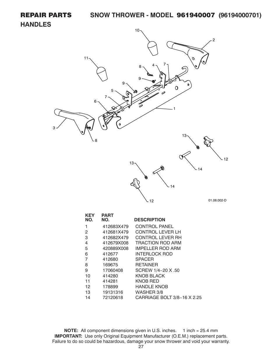 Poulan 961940007 User Manual | Page 27 / 40
