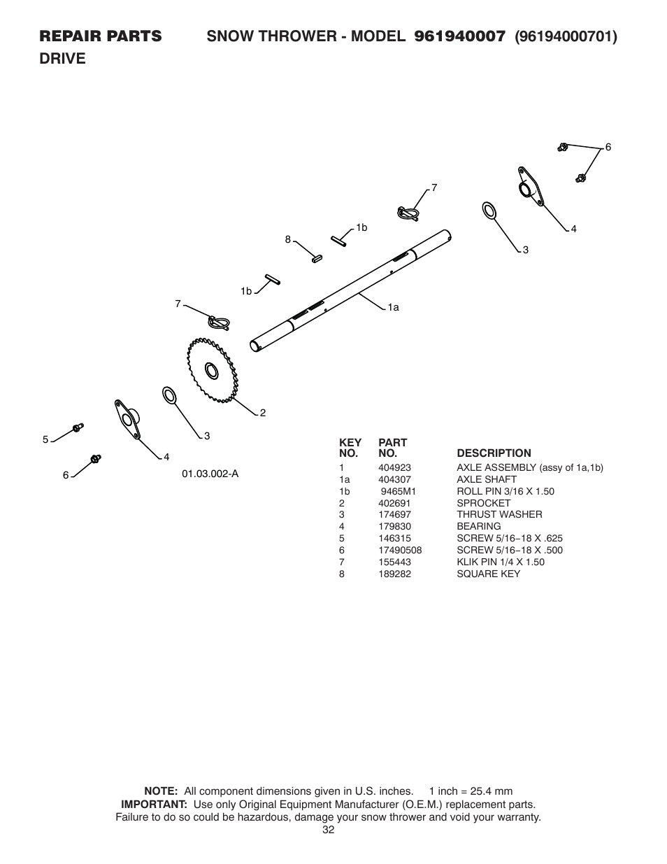 Poulan 961940007 User Manual | Page 32 / 40