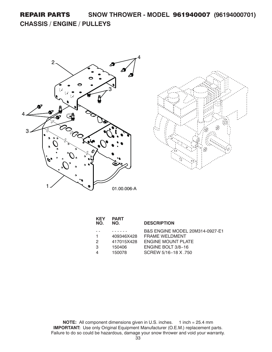 Poulan 961940007 User Manual | Page 33 / 40
