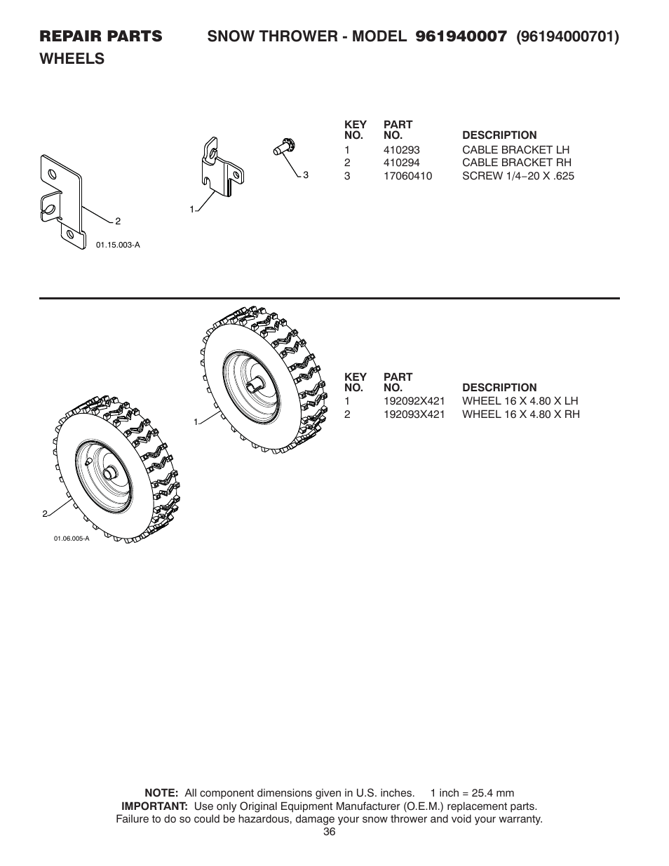 Poulan 961940007 User Manual | Page 36 / 40