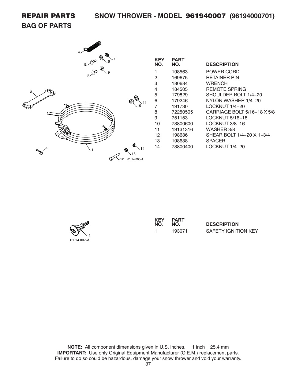 Poulan 961940007 User Manual | Page 37 / 40