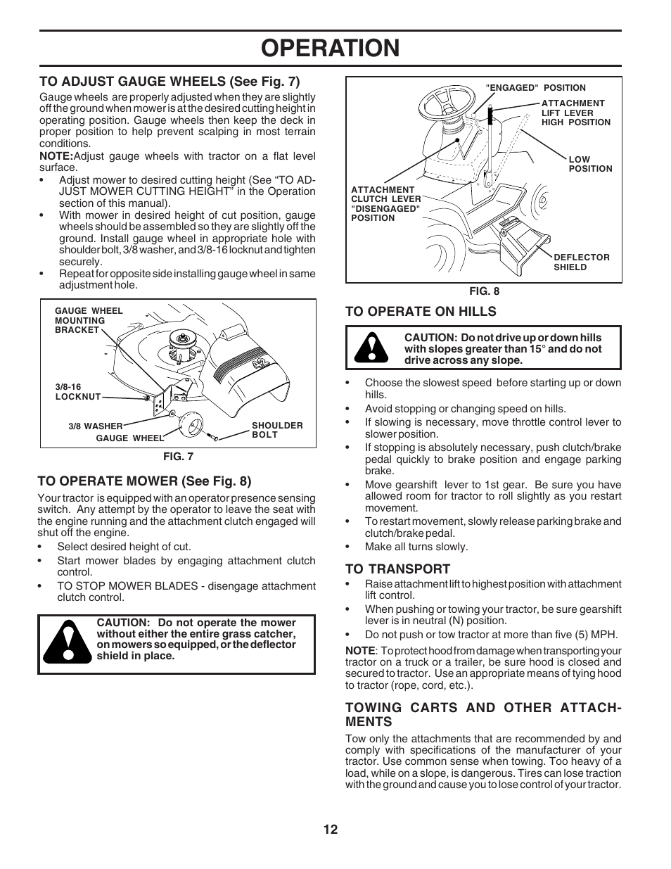 Operation | Poulan 183249 User Manual | Page 12 / 48