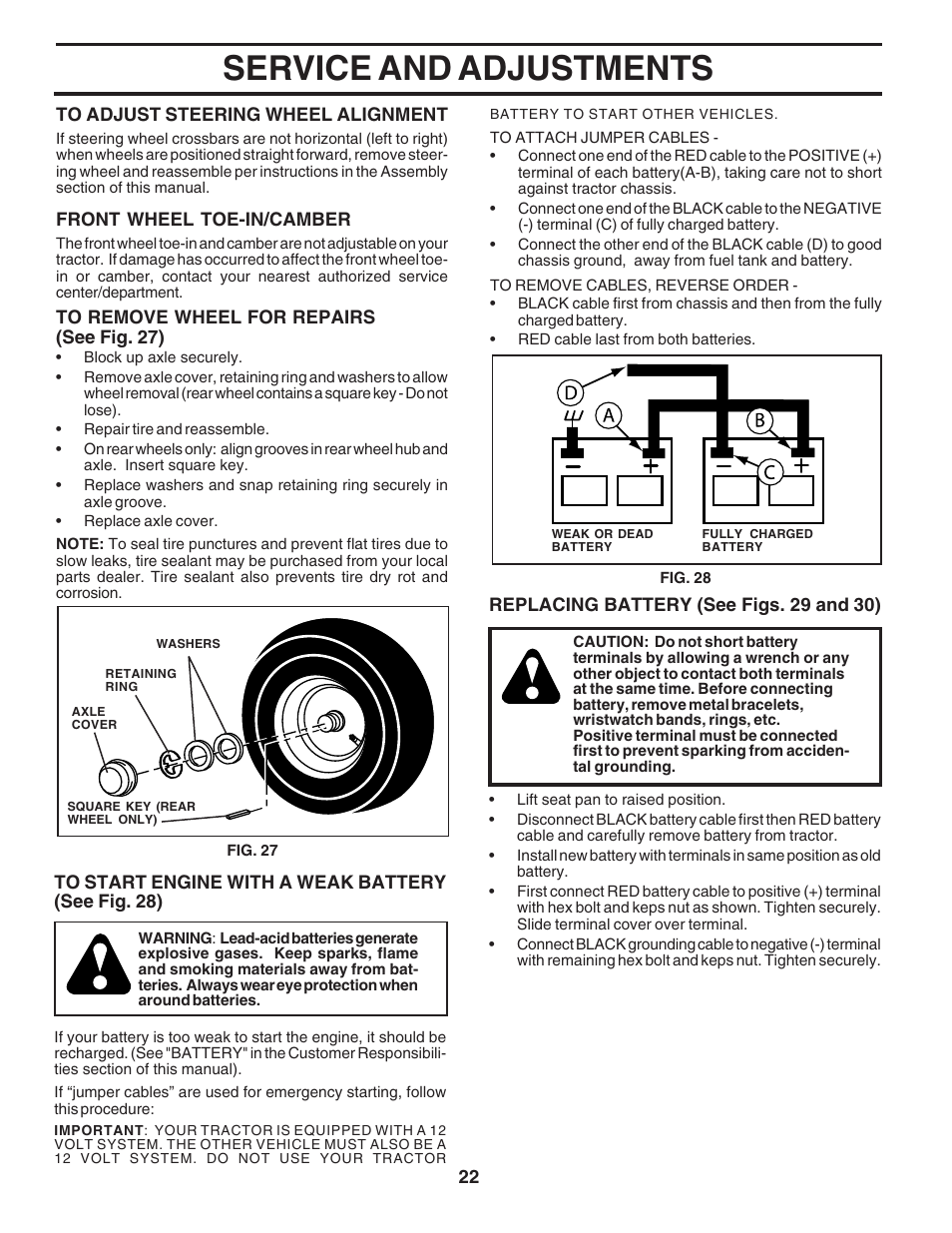 Service and adjustments | Poulan 183249 User Manual | Page 22 / 48