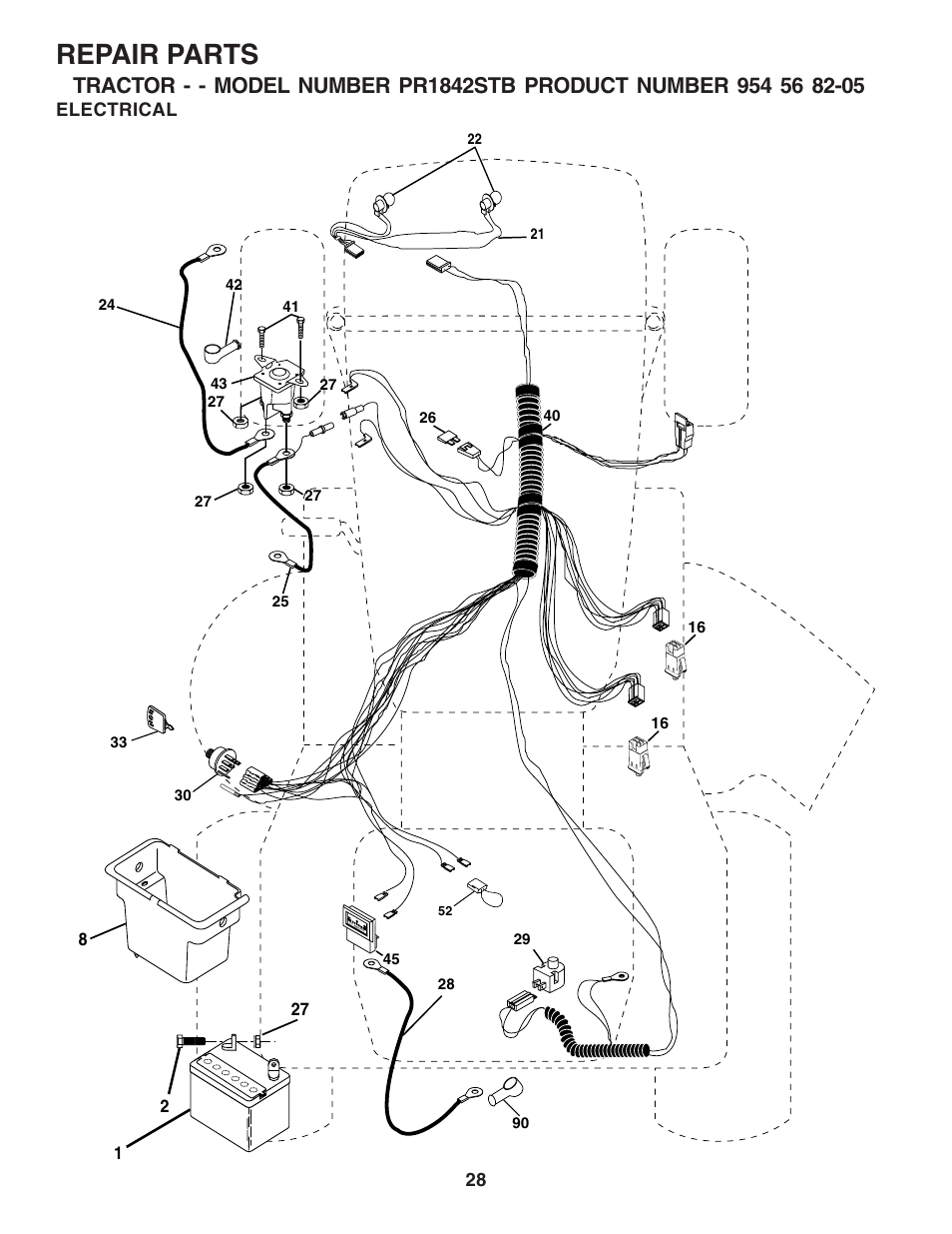 Repair parts, Electrical | Poulan 183249 User Manual | Page 28 / 48