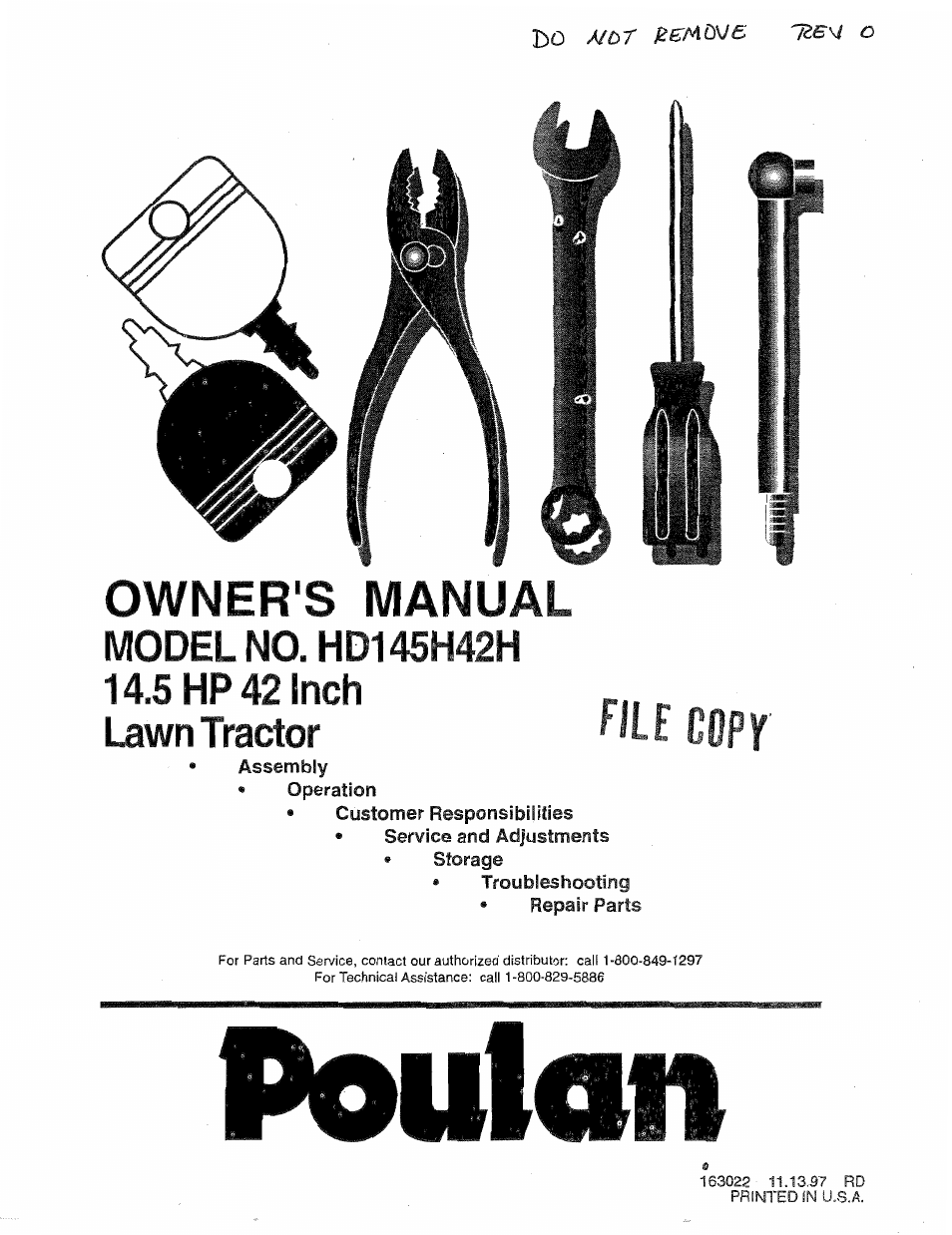 Poulan 163022 User Manual | 52 pages