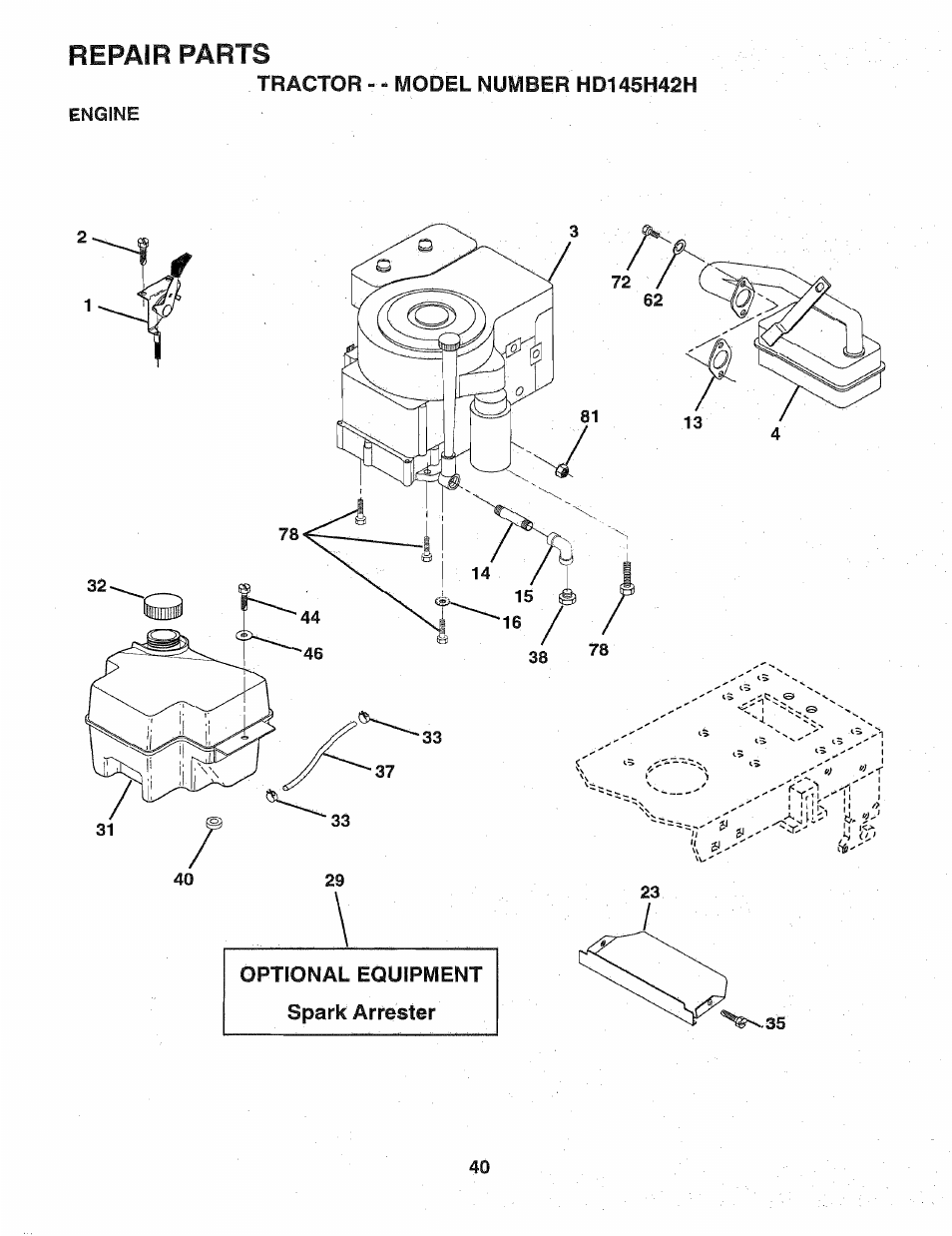 Repair parts | Poulan 163022 User Manual | Page 40 / 52