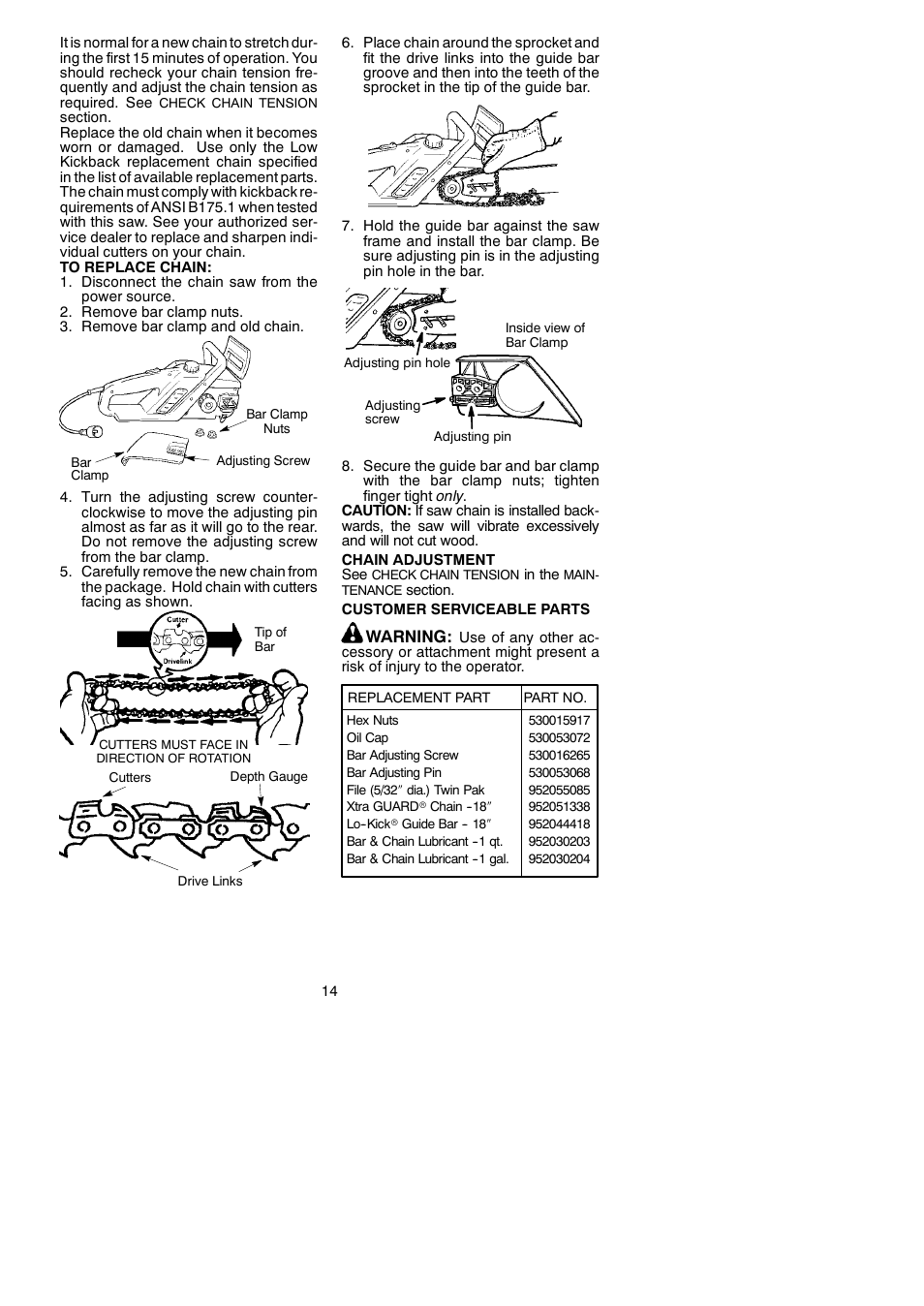 Poulan Pro PP400E User Manual | Page 14 / 16