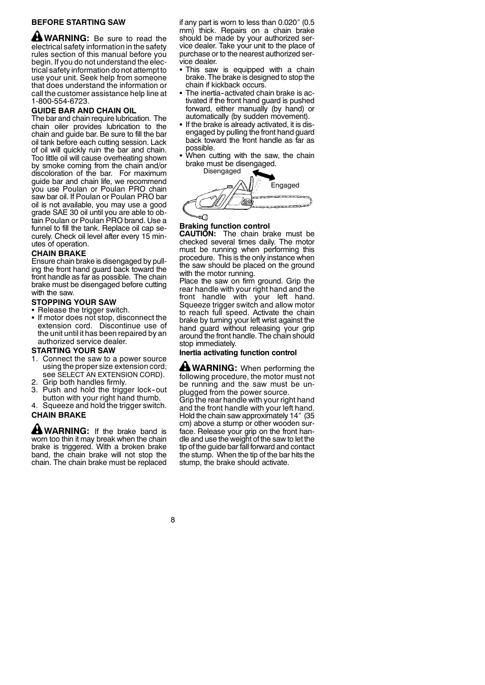 Poulan Pro PP400E User Manual | Page 8 / 16