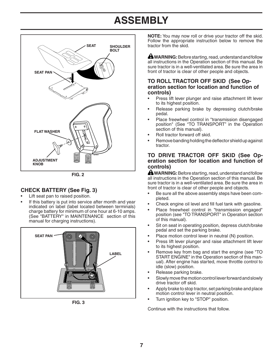 Assembly | Poulan 405385 User Manual | Page 7 / 30