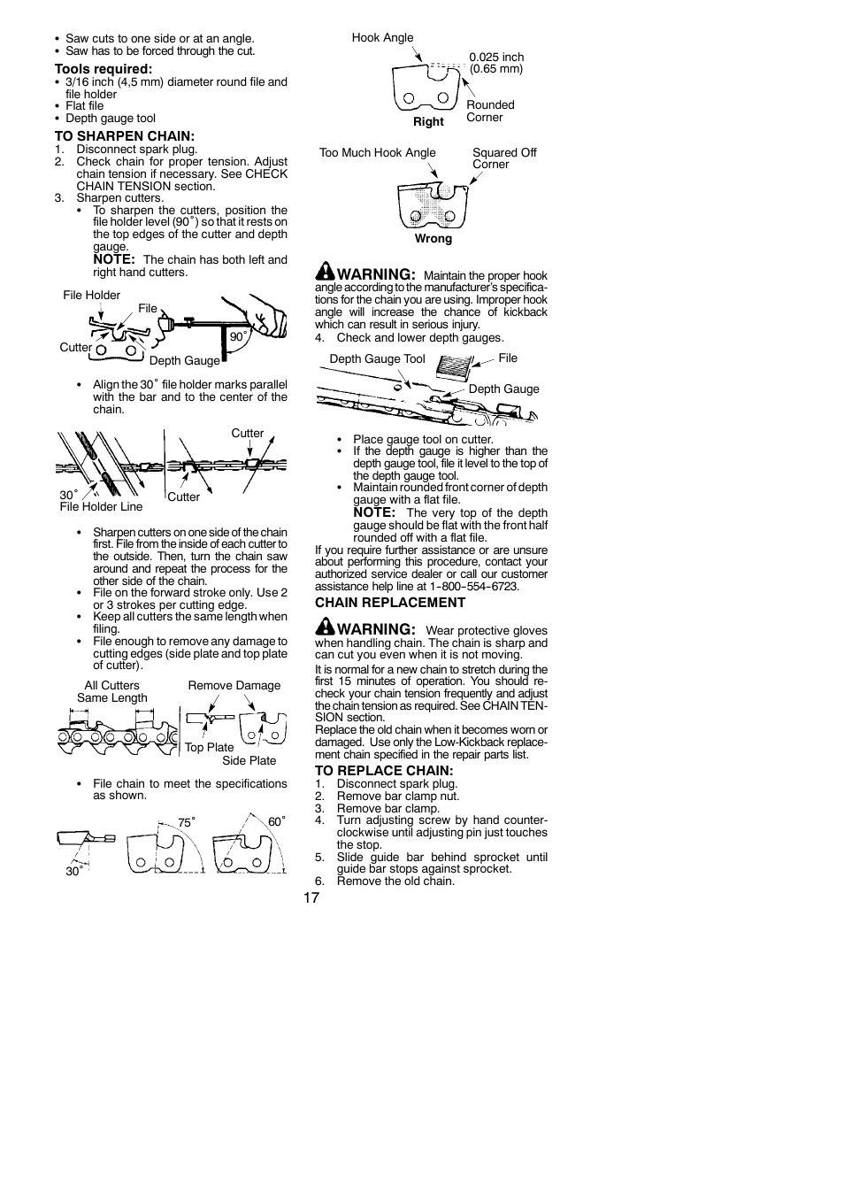 Warning | Poulan Pro PP258TP User Manual | Page 17 / 22