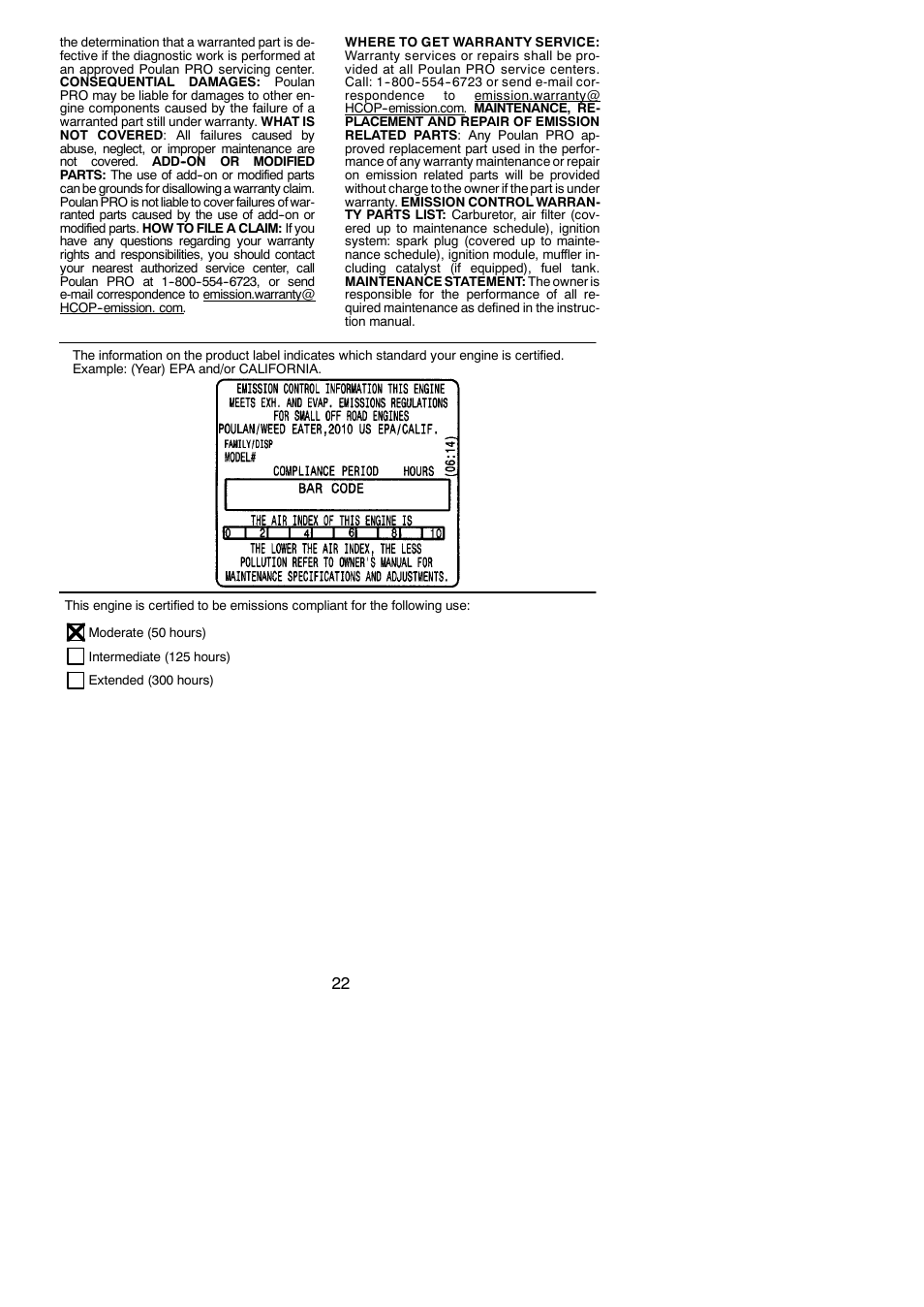 Poulan Pro PP258TP User Manual | Page 22 / 22