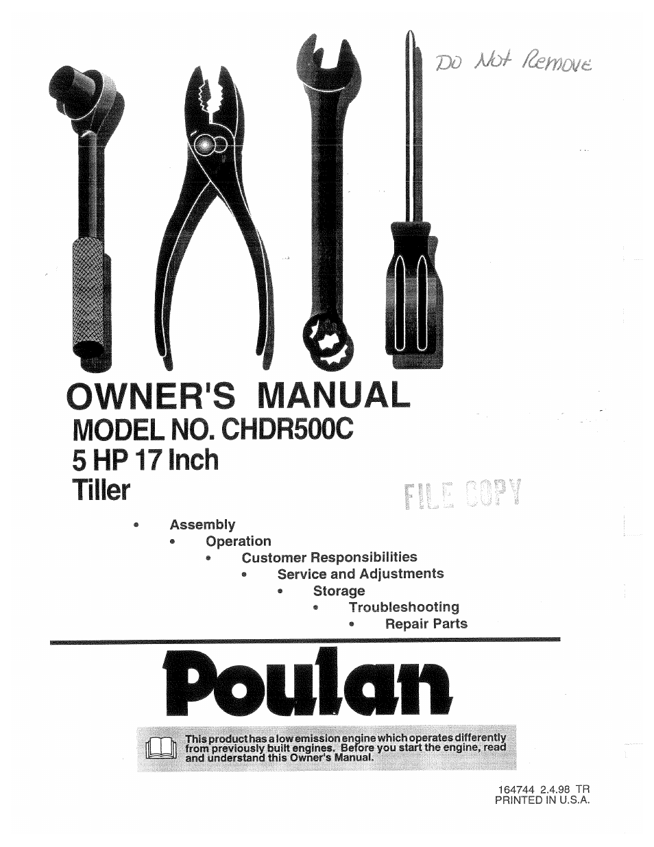 Poulan CHDR500C User Manual | 28 pages