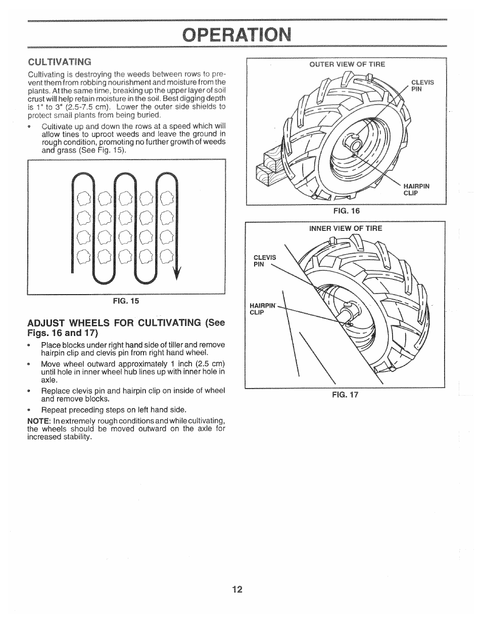 Cultivating, Operation | Poulan CHDR500C User Manual | Page 12 / 28