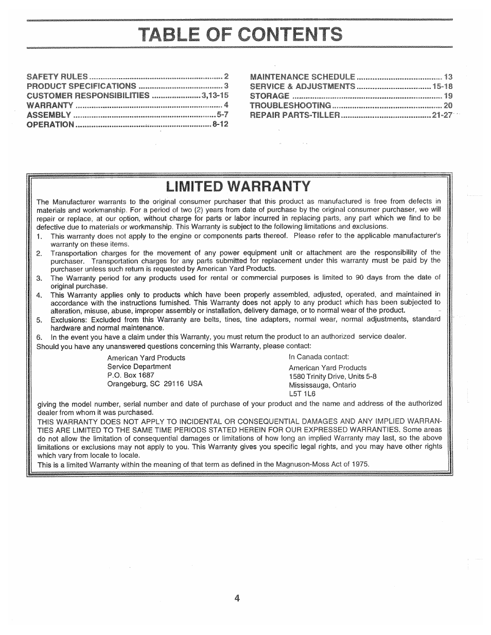Poulan CHDR500C User Manual | Page 4 / 28