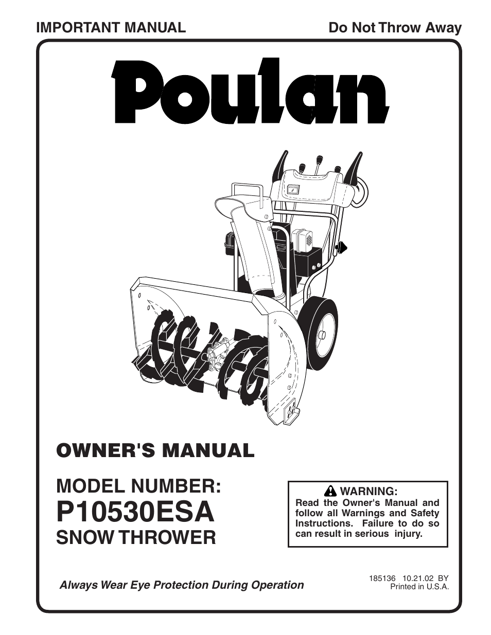 Poulan 185136 User Manual | 32 pages