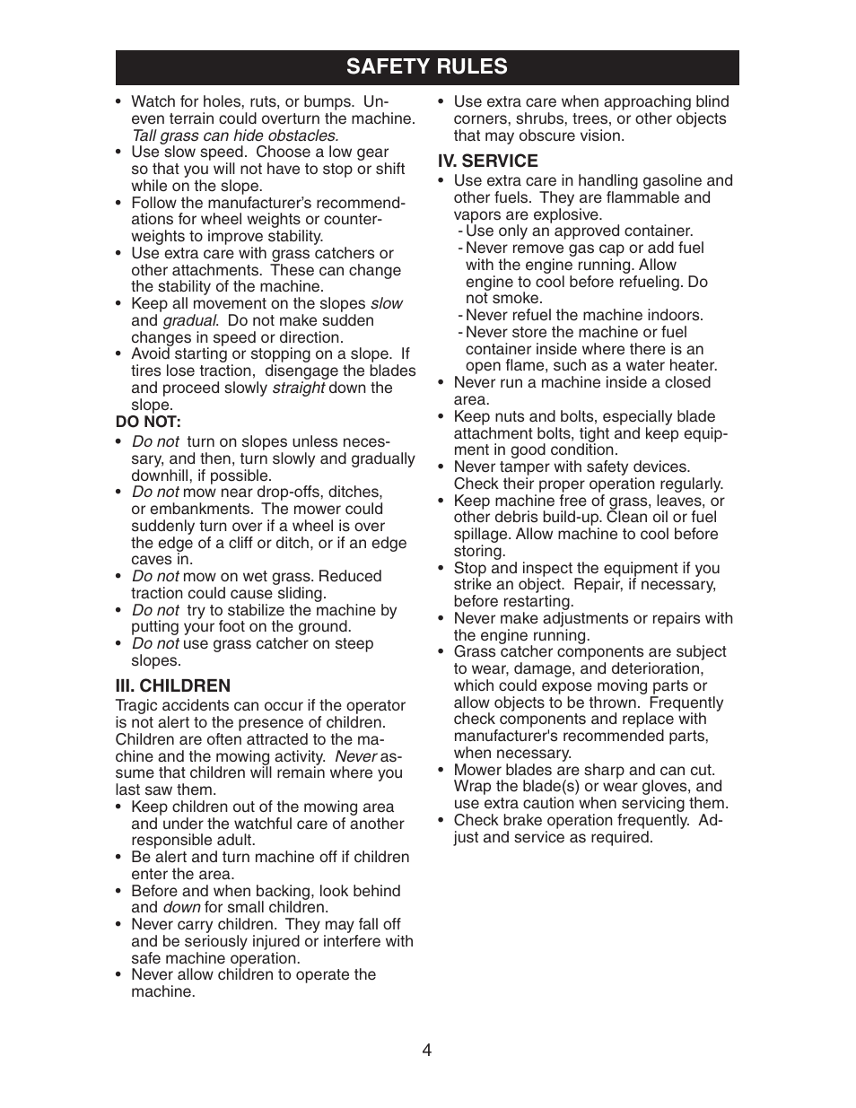 Safety rules | Poulan 191641 User Manual | Page 4 / 29