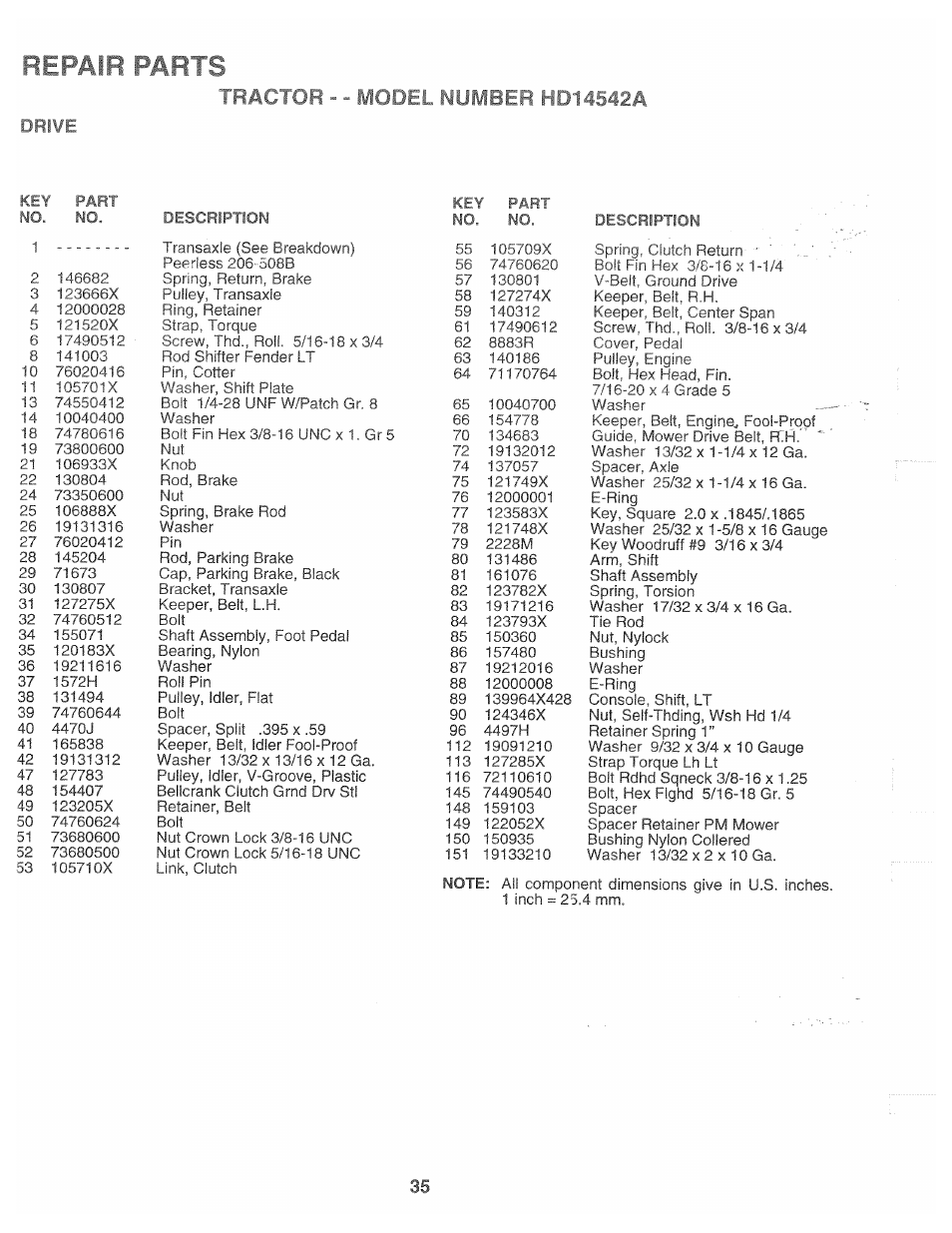 Drive, Repair parts, Aivibr | Poulan 166120 User Manual | Page 35 / 46