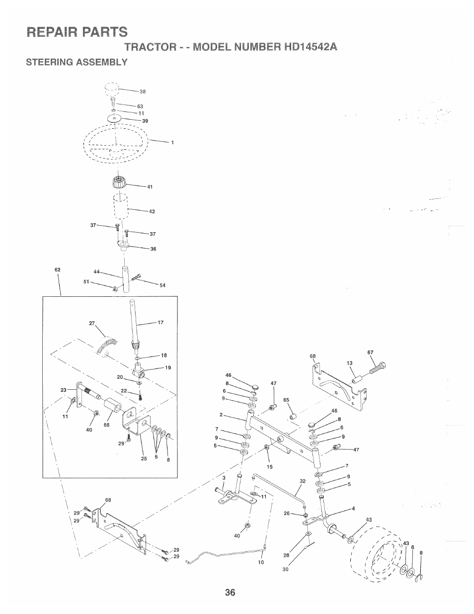 Repair parts, Hp-ii,ra>^r | Poulan 166120 User Manual | Page 36 / 46