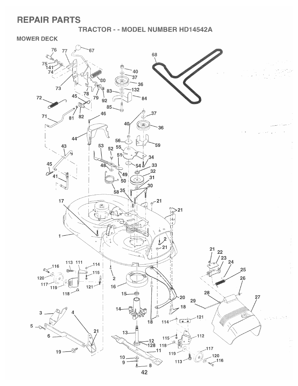 Repair parts | Poulan 166120 User Manual | Page 40 / 46