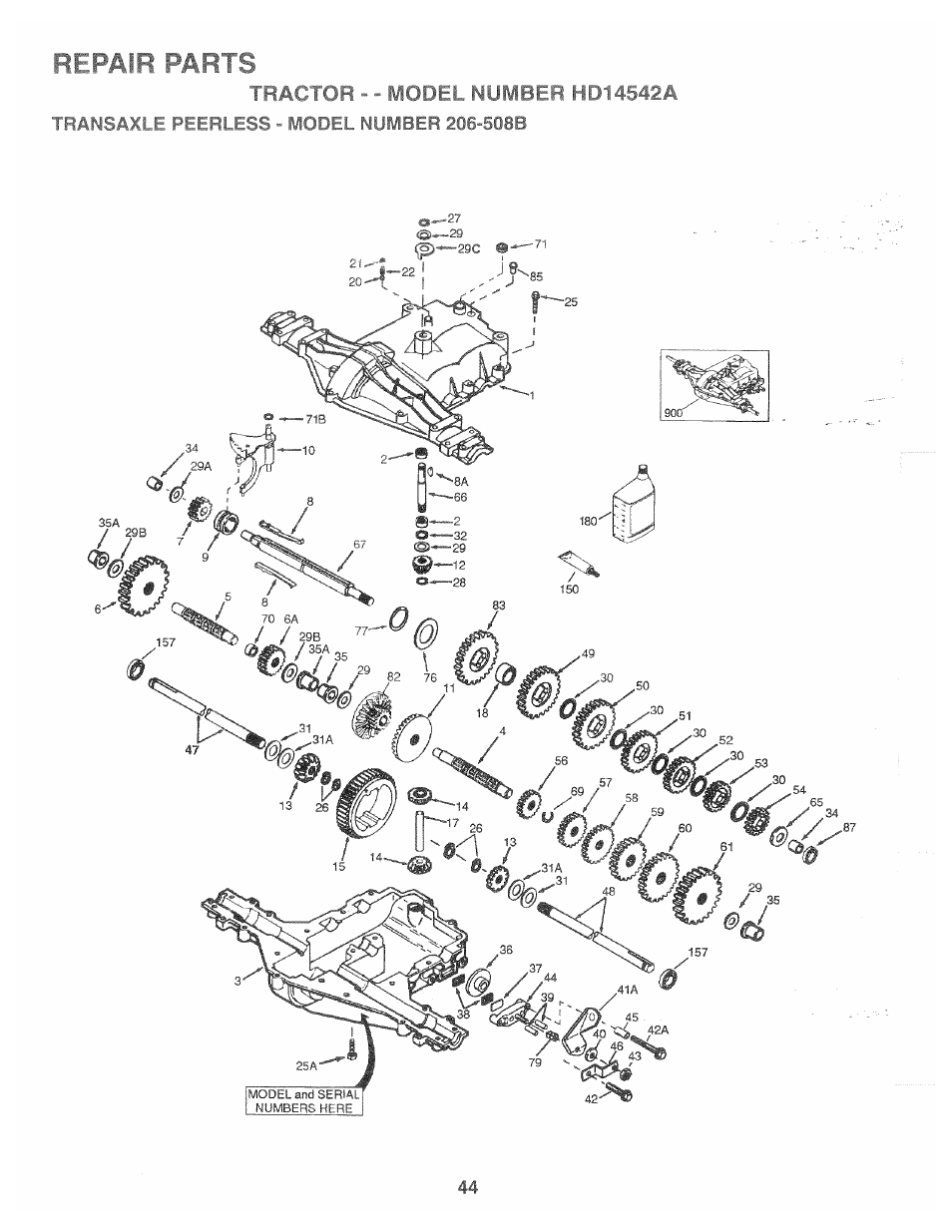 Repair parts | Poulan 166120 User Manual | Page 42 / 46