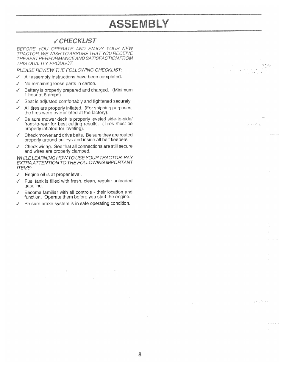 Assembly | Poulan 166120 User Manual | Page 8 / 46