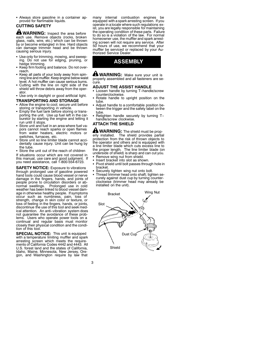 Assembly | Poulan 530088909 User Manual | Page 3 / 7