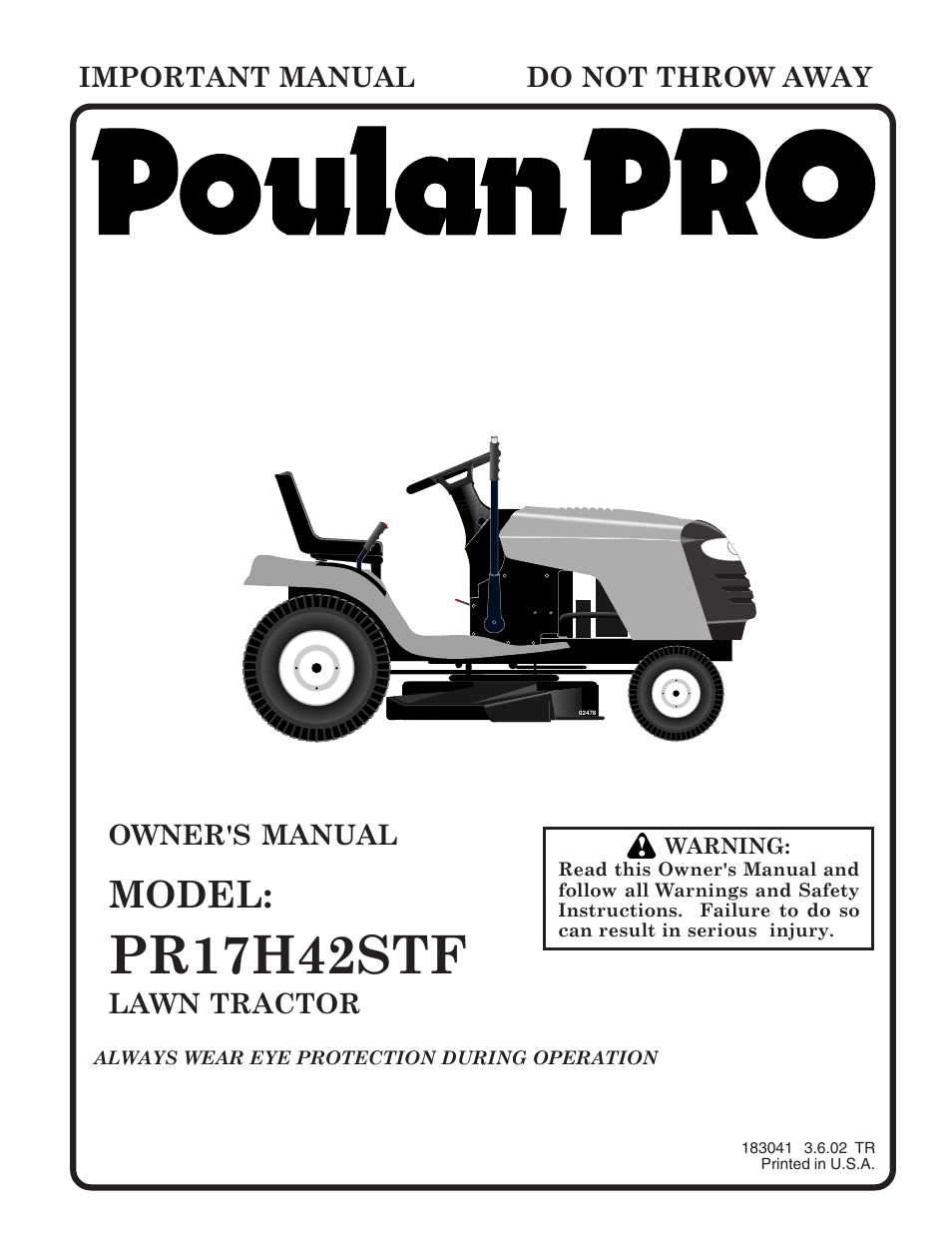 Poulan 183041 User Manual | 48 pages
