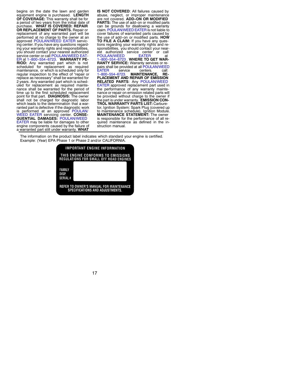 Poulan 530086680 User Manual | Page 17 / 17
