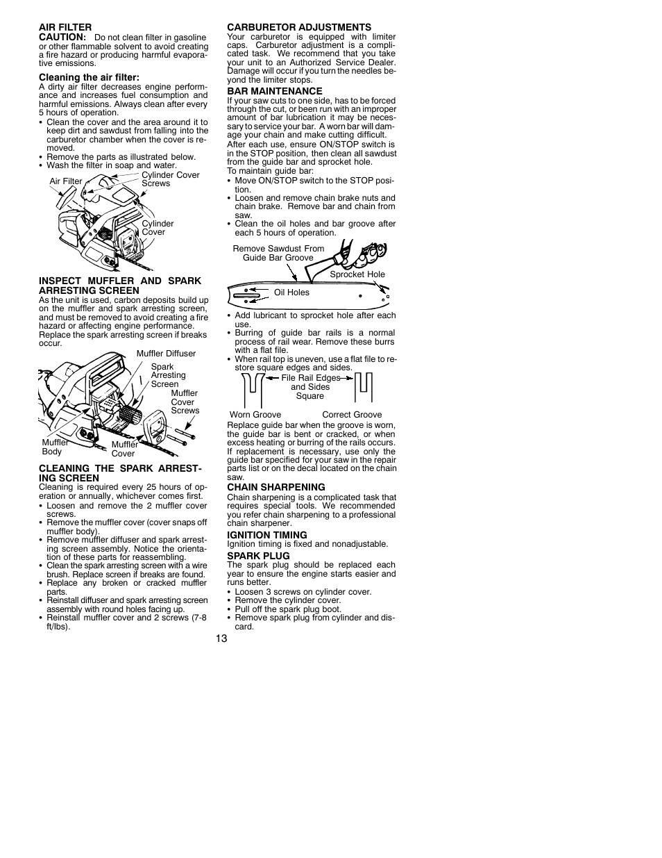 Poulan 1950 User Manual | Page 13 / 16
