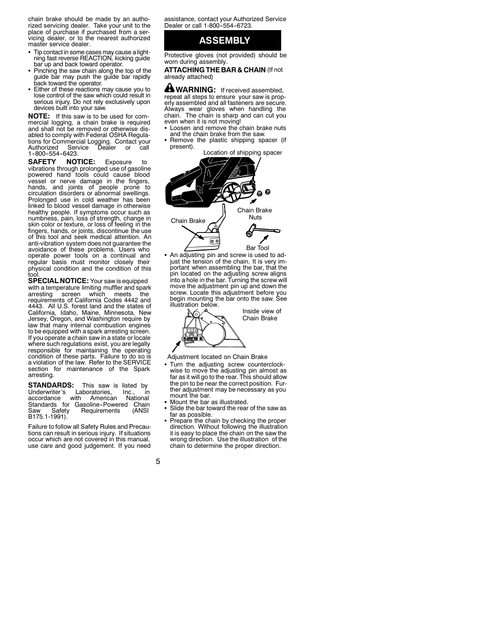 Assembly | Poulan 1950 User Manual | Page 5 / 16