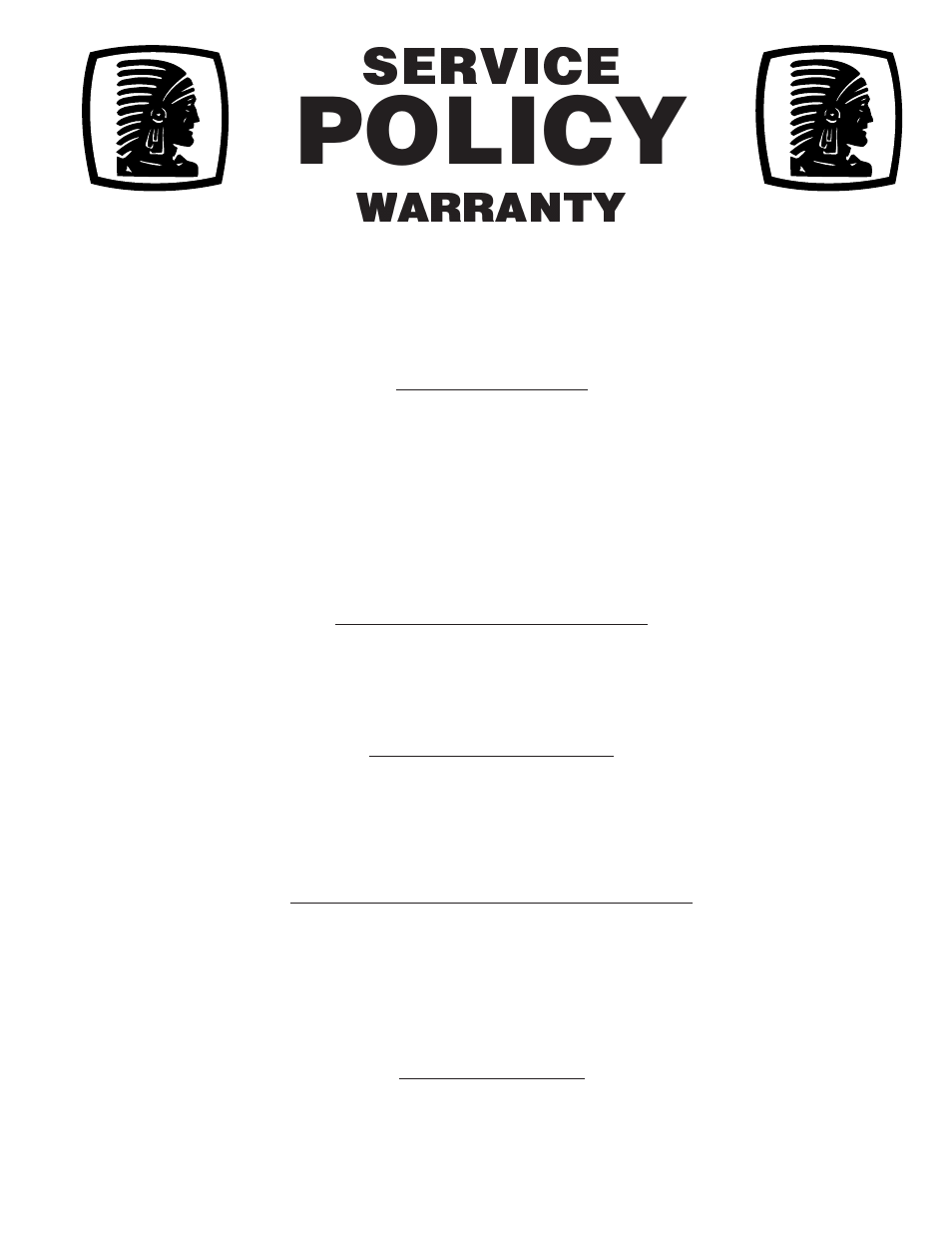 Policy, Service, Warranty | Poulan 173282 User Manual | Page 46 / 48