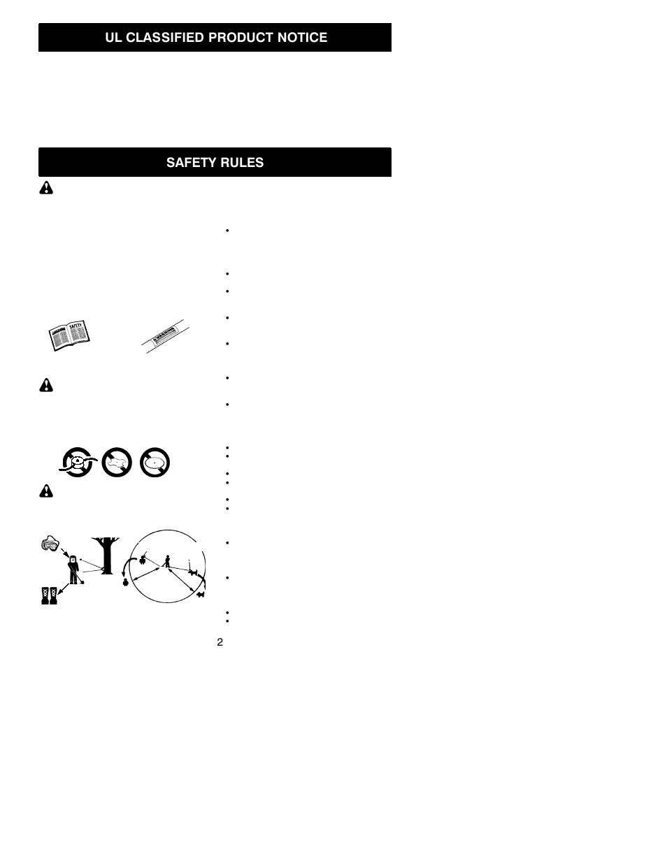 Ul classified product notice, Safety rules | Poulan PP135 User Manual | Page 2 / 16