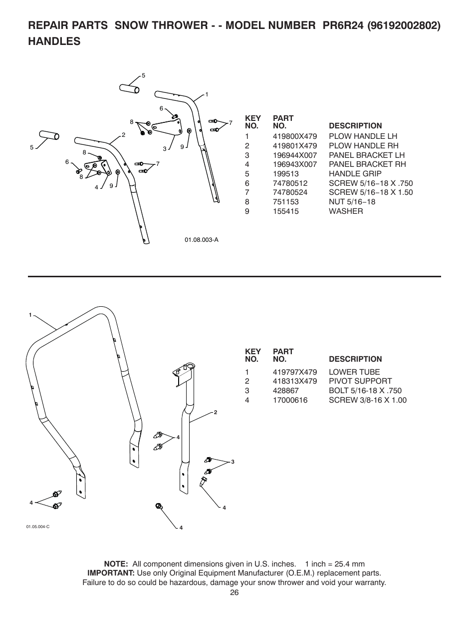 Poulan Pro PR6R24 SNOW THROWER User Manual | Page 26 / 40