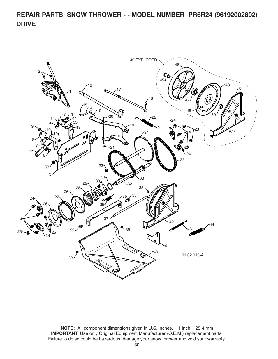 Poulan Pro PR6R24 SNOW THROWER User Manual | Page 30 / 40