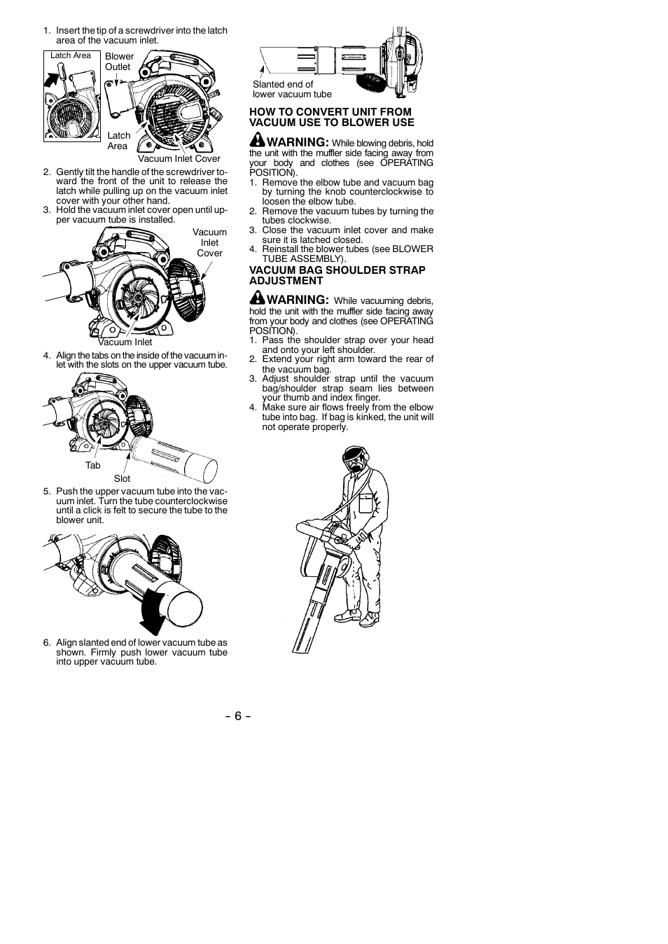 Warning | Poulan Pro BVM210VS User Manual | Page 6 / 14