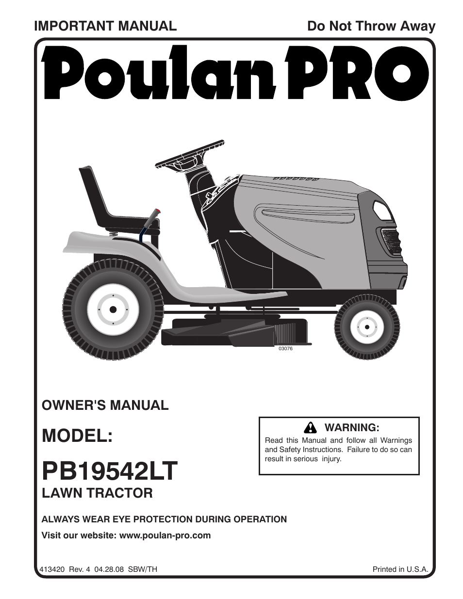 Poulan 413420 User Manual | 48 pages