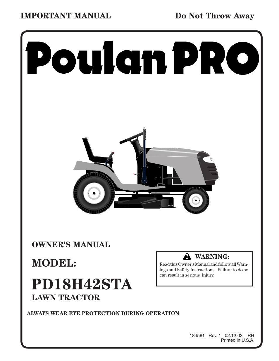 Poulan 184581 User Manual | 48 pages