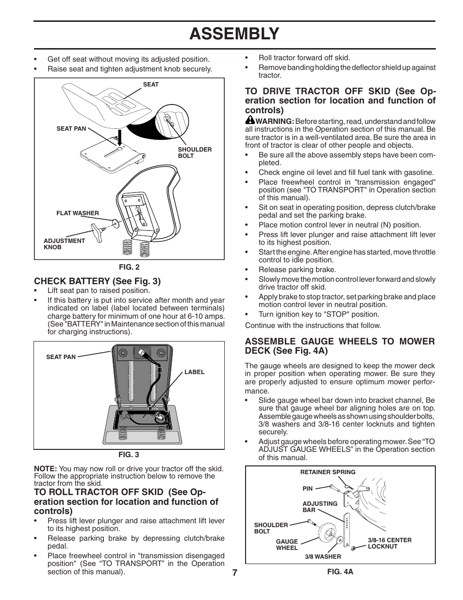 Assembly | Poulan 184581 User Manual | Page 7 / 48