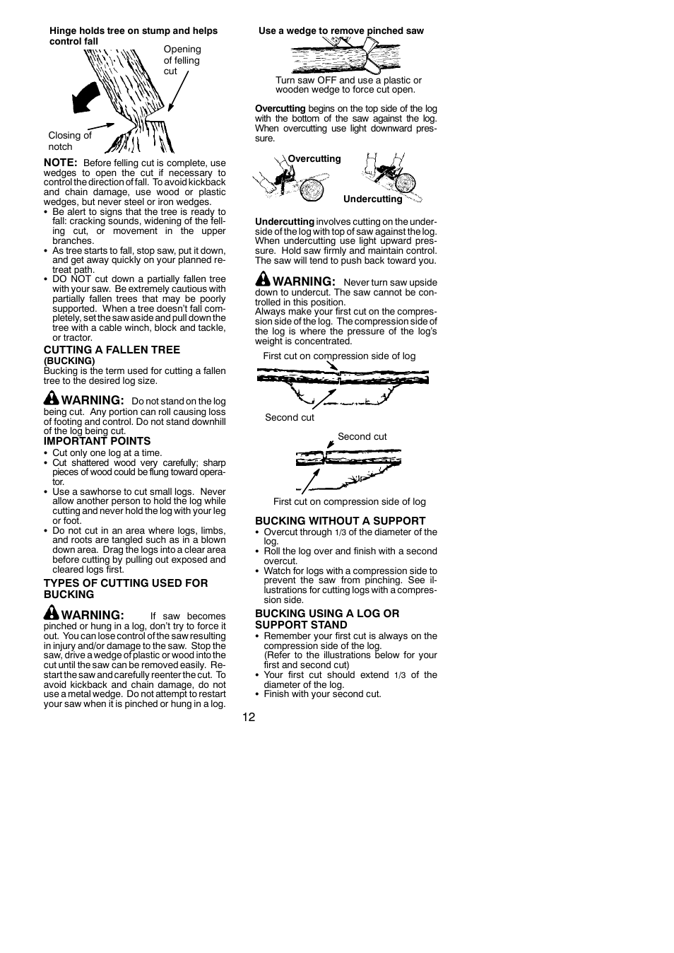 Warning | Poulan 530164293 User Manual | Page 12 / 19