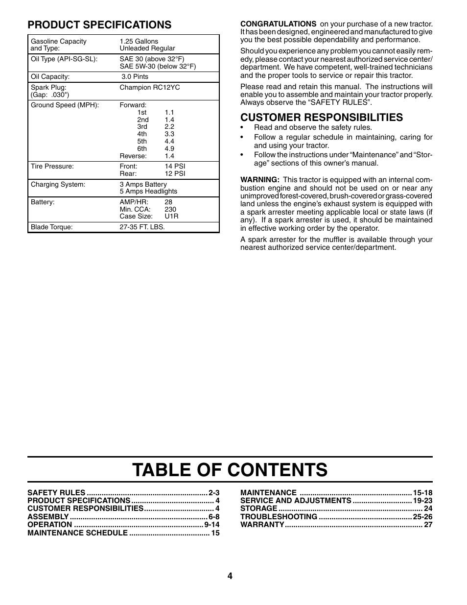 Poulan 194613 User Manual | Page 4 / 30