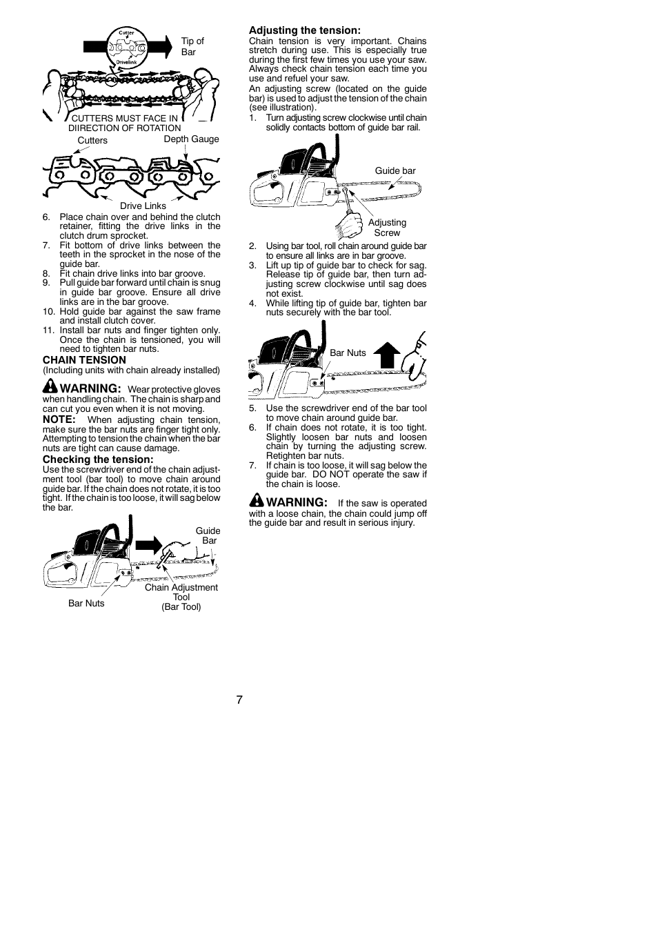 Warning | Poulan Pro SM4218 AV User Manual | Page 7 / 19