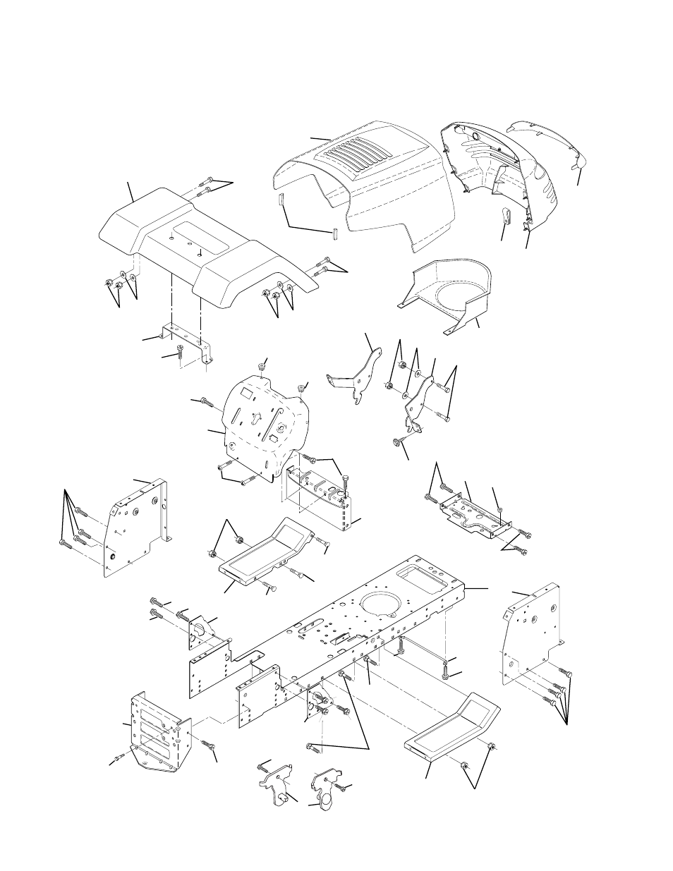 Repair parts, Tractor - - model number ppr17h42stc, Chassis and enclosures | Poulan 173284 User Manual | Page 30 / 48