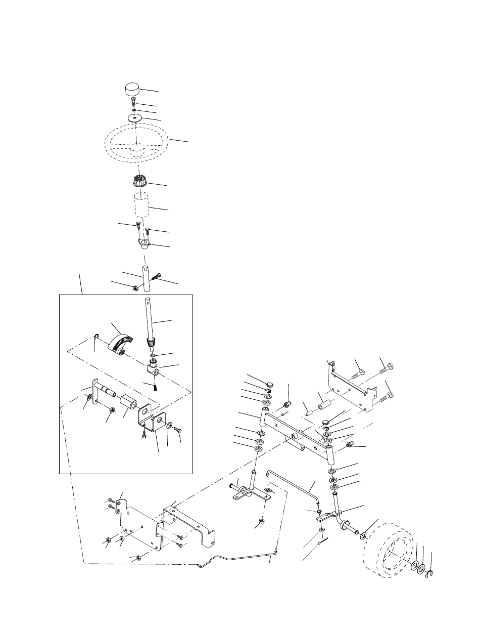 Repair parts, Tractor - - model number ppr17h42stc, Steering assembly | Poulan 173284 User Manual | Page 34 / 48