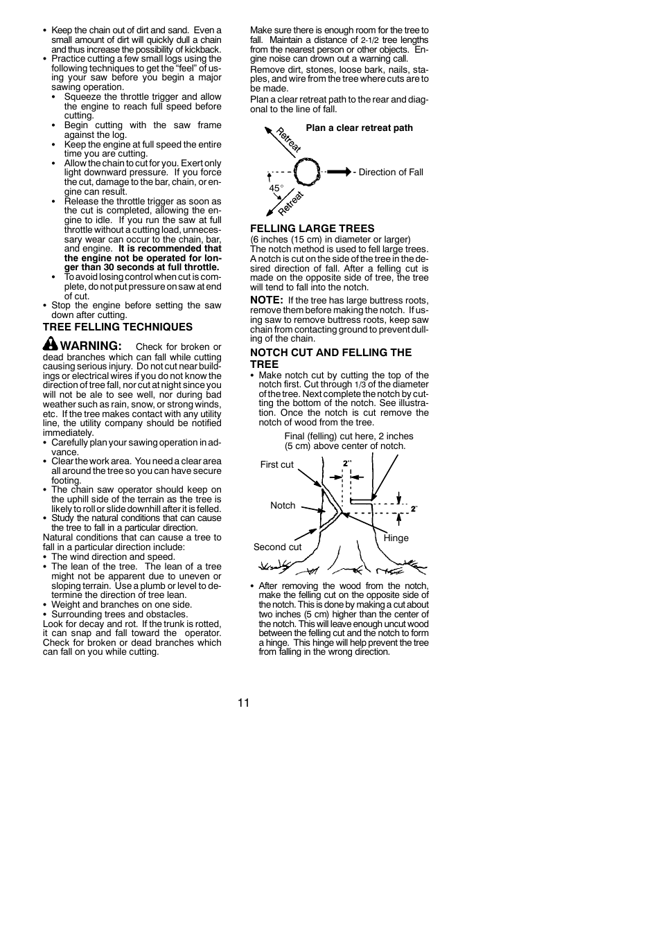 Warning | Poulan 1950 LE User Manual | Page 11 / 18