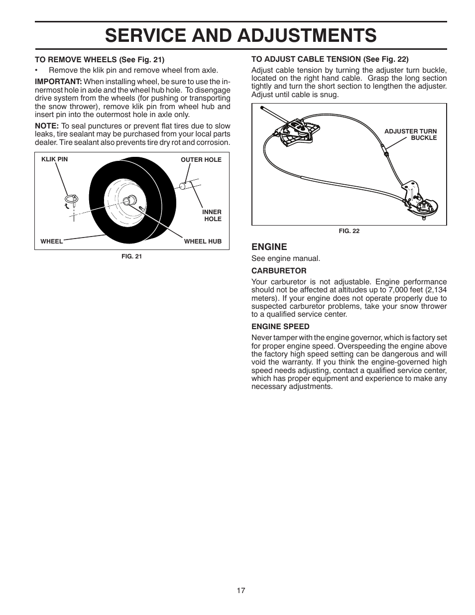 Service and adjustments | Poulan XT 96192004500 User Manual | Page 17 / 40