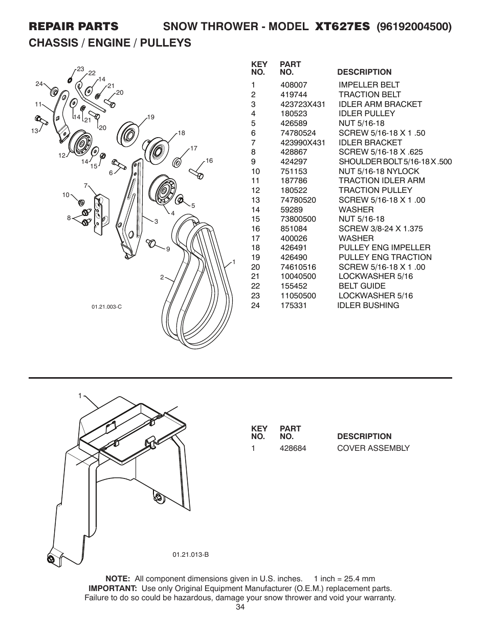 Poulan XT 96192004500 User Manual | Page 34 / 40