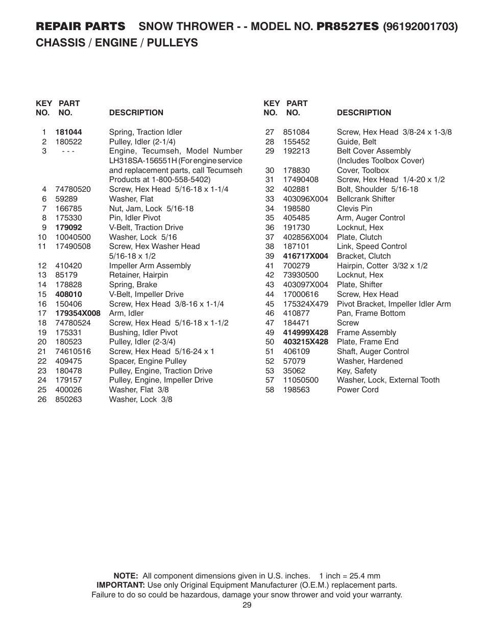 Poulan 419002 User Manual | Page 29 / 32