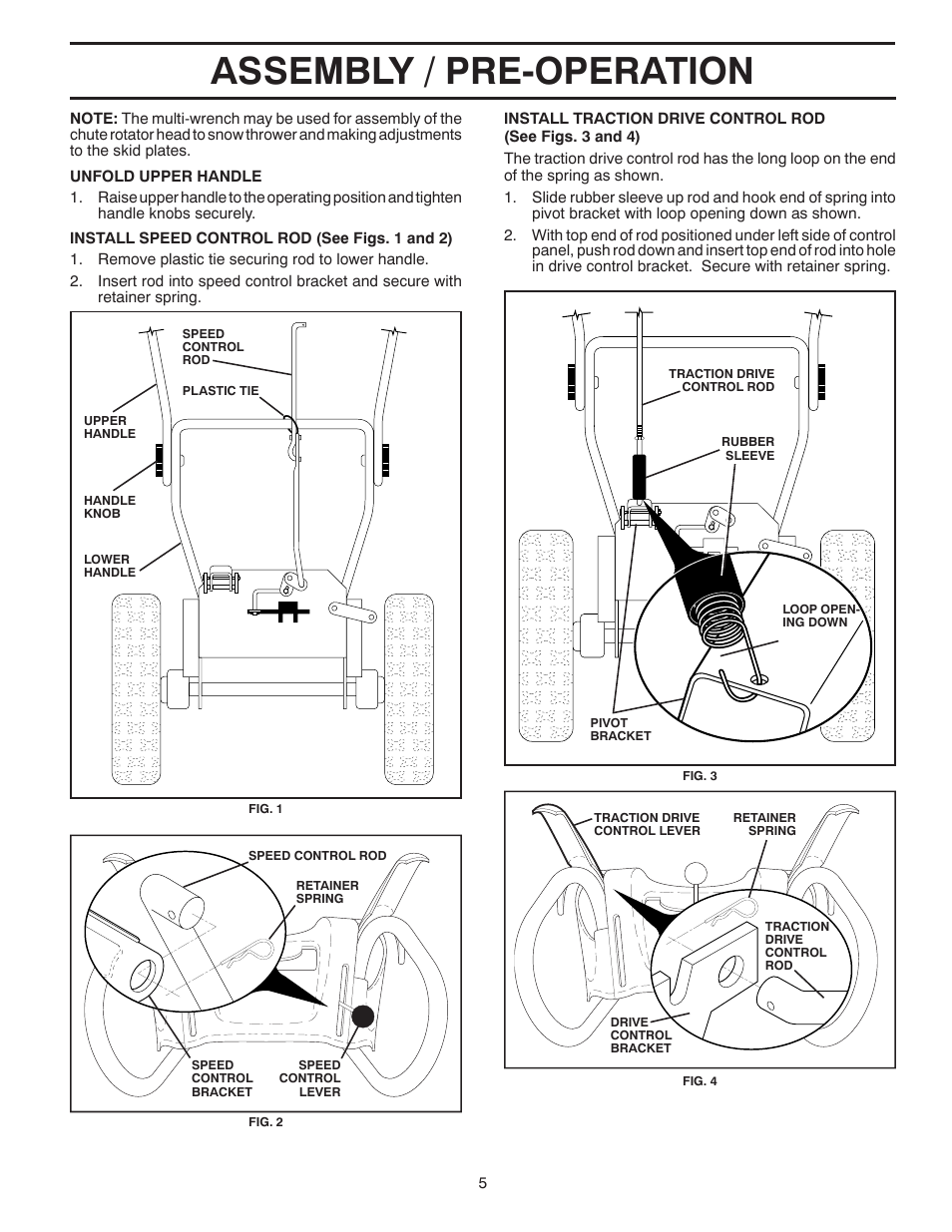 Assembly / pre-operation | Poulan 419002 User Manual | Page 5 / 32