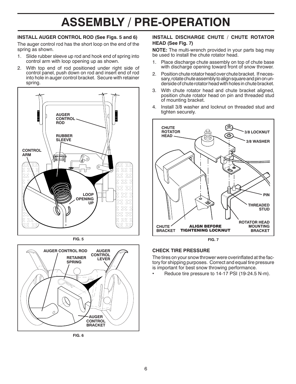 Assembly / pre-operation | Poulan 419002 User Manual | Page 6 / 32