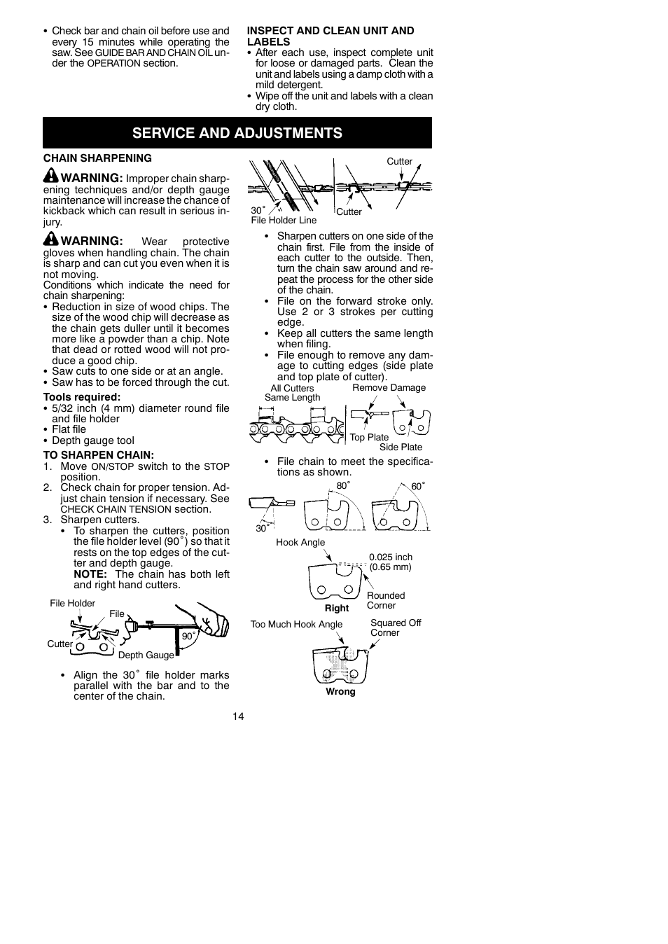 Service and adjustments | Poulan 966432901 User Manual | Page 14 / 18